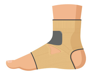 An illustration of a foot and ankle supported by a compression sleeve