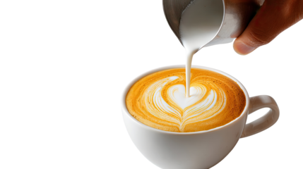 Barista Serving Special Singles Day-Themed Drink Isolated on Clean White Background for Coffee, Cafe, and Holiday Illustration