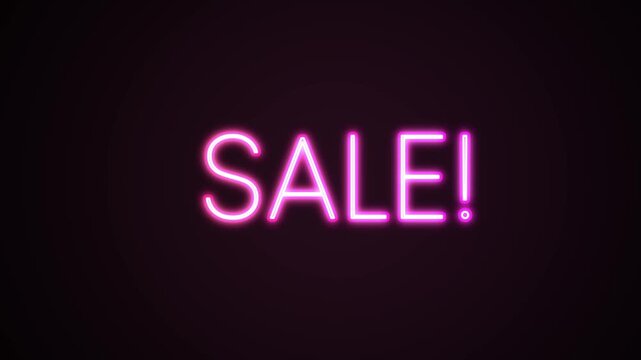 Brightly colored lights display the word sale in various styles. The ambiance creates a lively feeling. Perfect for shoppers looking for great deals in an engaging setting