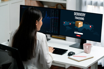 Delivery tracking system for e-commerce and brisk online business to timely goods transportation...