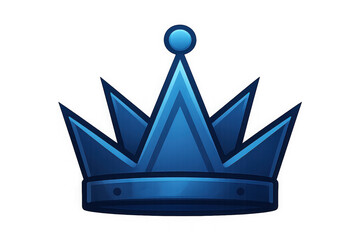 A glowing blue royal crown with sharp points and a central jewel isolated on transparent background