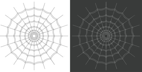 Spider Web Graphic on White and Dark Gray Backgrounds Keywords: spider web, cobweb, web, spider, insect, nature, creepy