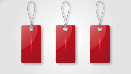 &ldquo;Red Sale Tags Trio &ndash; Hanging Tags with Strings for Retail, Branding, and Promotions&rdquo;

