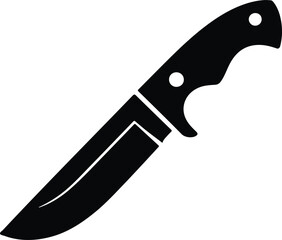Obraz premium Black hunting knife icon on white background vector 5