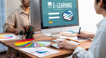E-learning website with brisk sofware for student to study online on the internet network