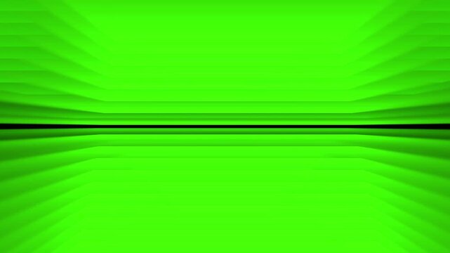 Green futuristic geometric tunnel with layered steps and glowing depth in abstract motion background