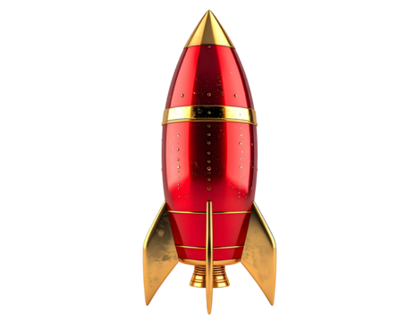 Red rocket with transparent background - Powered by Adobe
