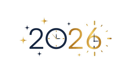 Fototapeta premium 2026, New Year, Midnight, Clock, Countdown, black, Modern, event
