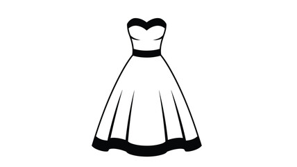 Simple black and white dress design a striking fashion illustration silhouette