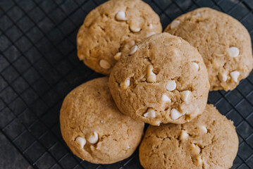 Rustic Cookie Stack with White Chocolate