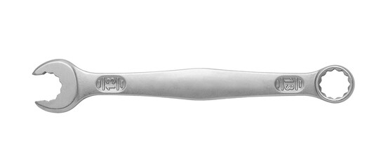 Steel wrench size 13 mm isolated on white background, including clipping path