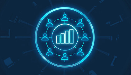 Digital Networking: A vibrant graphic showcasing a network of connections and information sharing, perfect for illustrating digital engagement and online interaction.