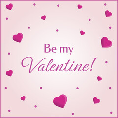 Valentine’s Day greeting card with pink hearts