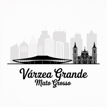 V&aacute;rzea Grande Skyline Silhouette &mdash; Brazil's Gateway City of Mato Grosso Vector Illustration