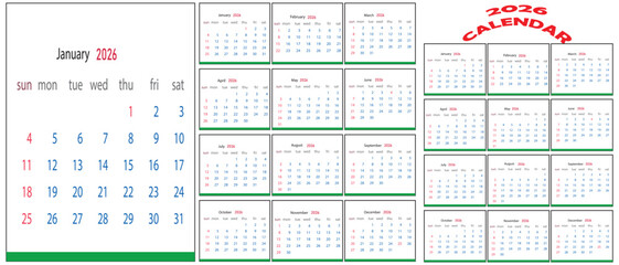 2026 Printable Calendar Template