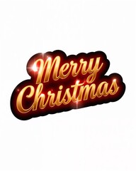 Merry Christmas Gold Text Design