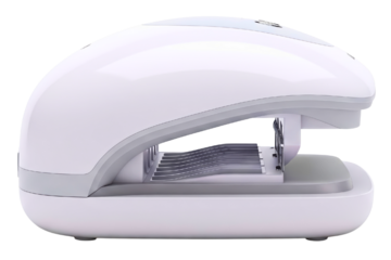 White electric UV LED nail lamp dryer machine for gel polish on a transparent background