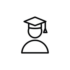Simple graduation cap icon representing student or education