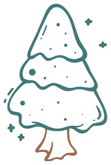 Stylized Christmas Tree Illustration Sticker