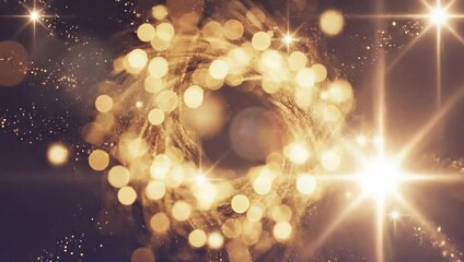 Golden Bokeh Circle - A Festive and Magical Background.