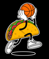Funny Cinco De Mayo Taco Basketball Sports Player