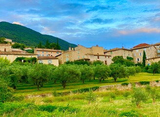 panoramic view of the village of Venterol in France