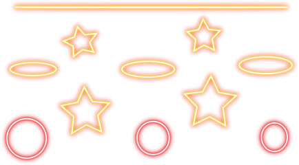 Vibrant neon shapes offer a modern touch for your designs, adding a playful glow and graphic appeal to any project with stars, circles, ovals, and lines for creative layouts