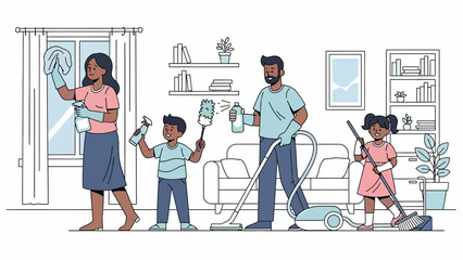 Family Daily Activities Vector Collection