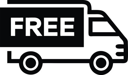 Black delivery truck prominently displays the word free on the side panel against white