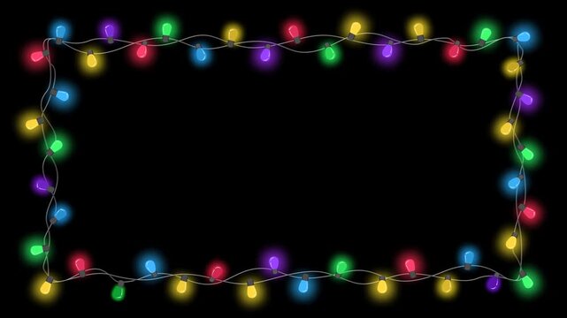animated colorful decoration lamp glowing and twinkling, animation footage video on alpha channel(transparent) background.