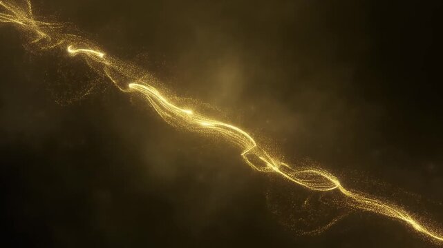 Golden particle wave background motion graphics