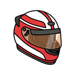 Fototapeta premium Full Face Racing Motorsport Helmet, Cartoon PNG Illustration.