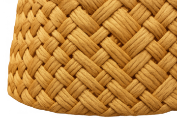 Woven straw basket texture close up showing natural rustic criss cross pattern for design backgrounds