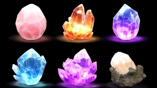 Collection of various colorful gems showcasing their unique shapes, sizes, and luster under soft lighting against a black background