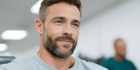 Naklejka premium Man with a beard and a smile on his face