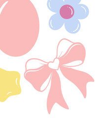 Decorative Easter Egg and Ribbon