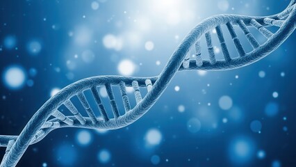Stunning DNA double helix on blue background for medical research themes