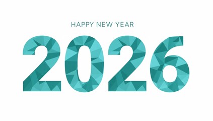Geometric design showcasing the year 2026 with a new year greeting