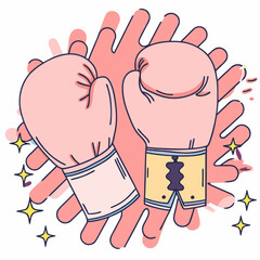 Pair of pink boxing gloves ready for a fight