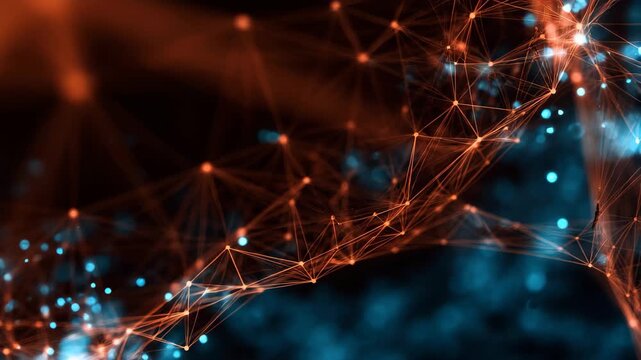 Colorful neon tech data nodes showcase innovative patterns of connectivity in a digital landscape