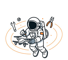 Fototapeta premium Space Hub Drone Technician