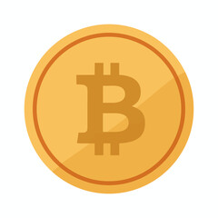 Golden bitcoin cryptocurrency coin for digital currency blockchain crypto finance investment virtual money decentralized electronic branding design