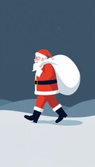 santa claus with bag background element 