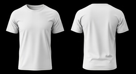Blank white t-shirts front and back view apparel mockup for design and branding