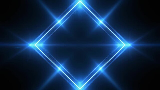 A glowing blue diamond shape shines brightly against a dark backdrop.