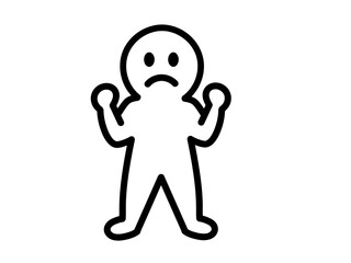 気合いを入れる人　イラスト