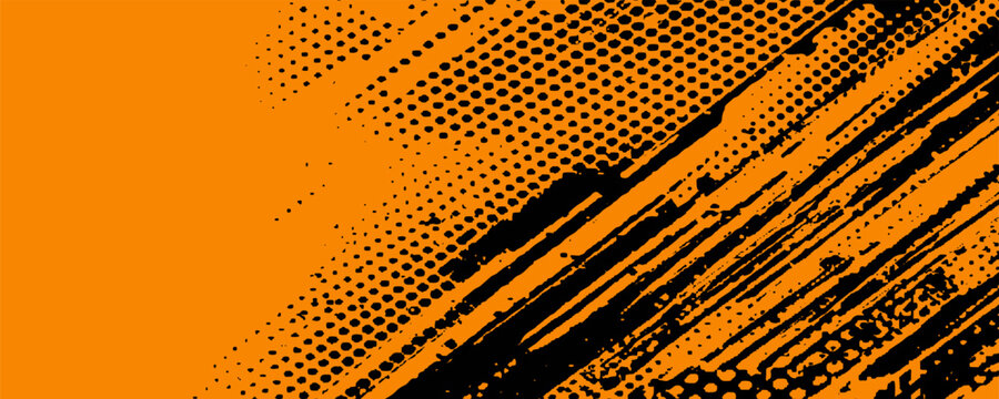 orange black brush Car sticker wrap pattern banner abstract sporty lines black orange color combination grunge brush modern pattern racing motorsport vector design.