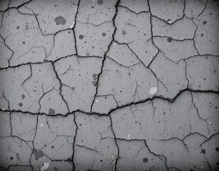 Obraz premium Aged Cracked Surface of Dry Concrete Material with Texture and Abstract Patterns