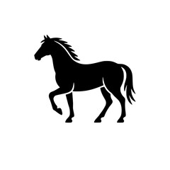 Obraz premium Perfect Horse Silhouette Logo, Solid Black, Clean Vector Style