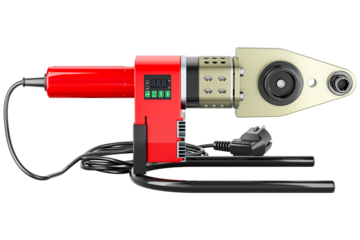 Soldering iron for plastic pipes, soldering station, automatic electric welding machine, transparent background